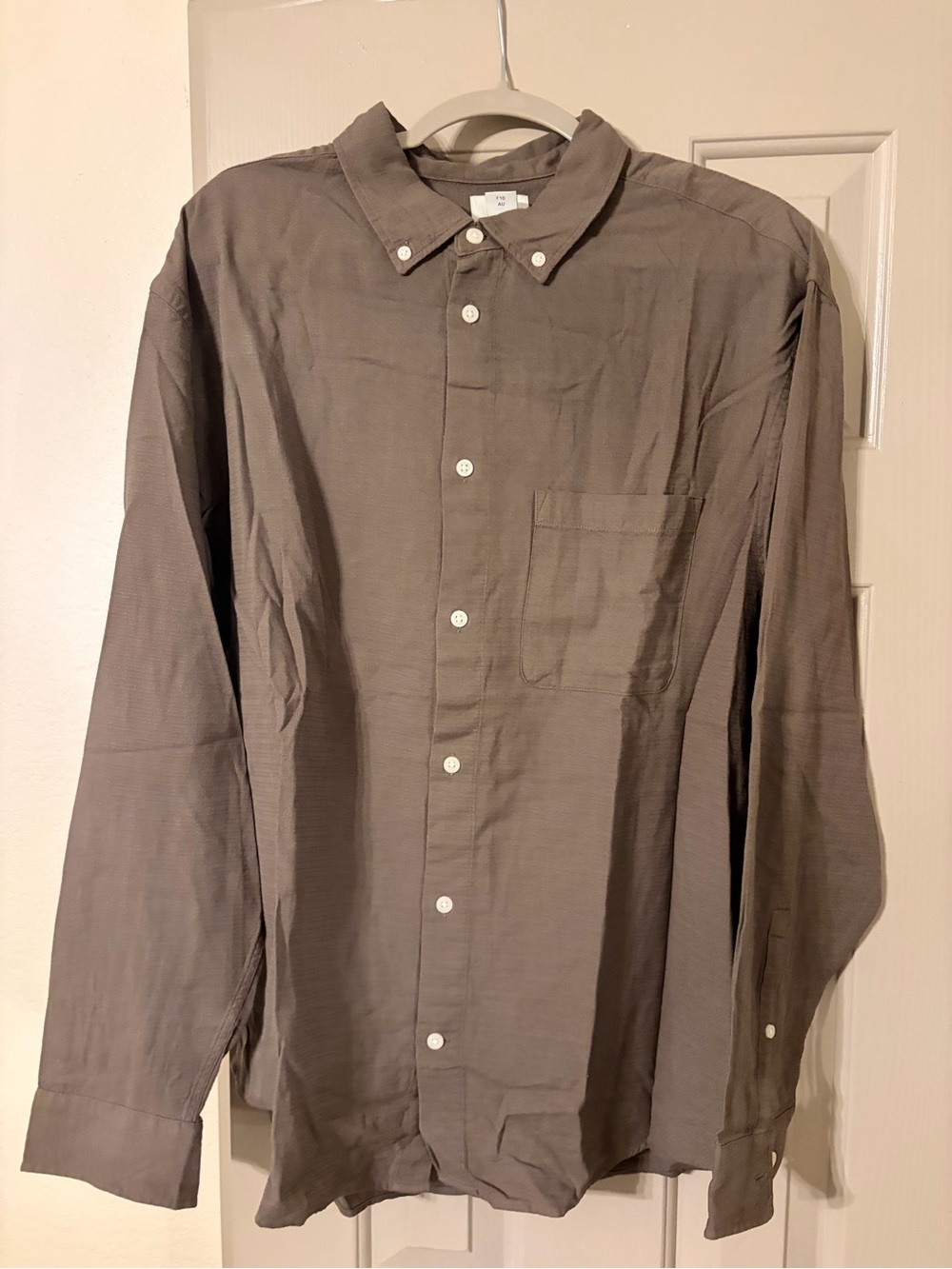 H&M Men's Button-Down Dress Shirt - Taupe/Brown